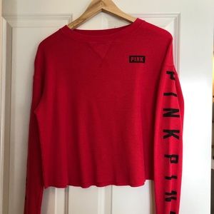 cropped PINK henley top